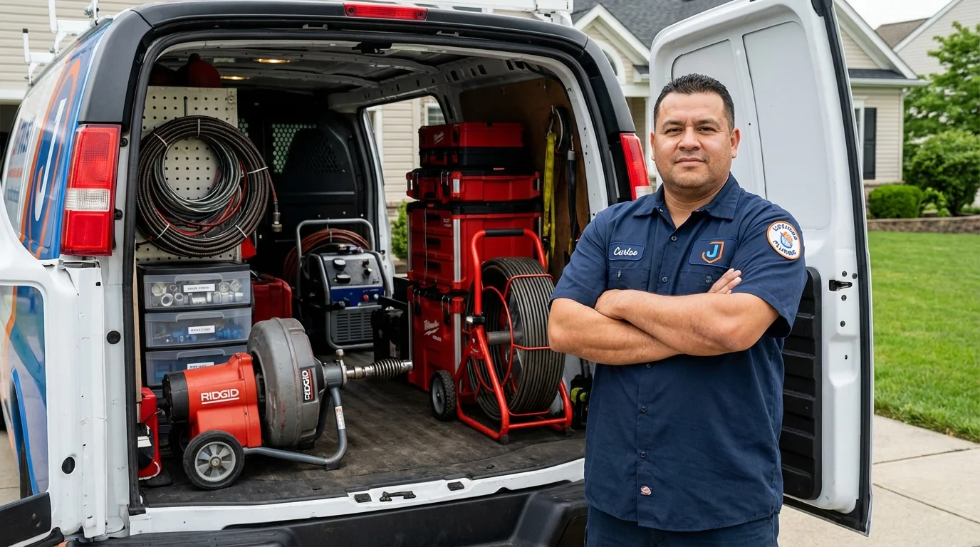Professional drain cleaning equipment and Johns Plumbing LLC plumber in Sunland