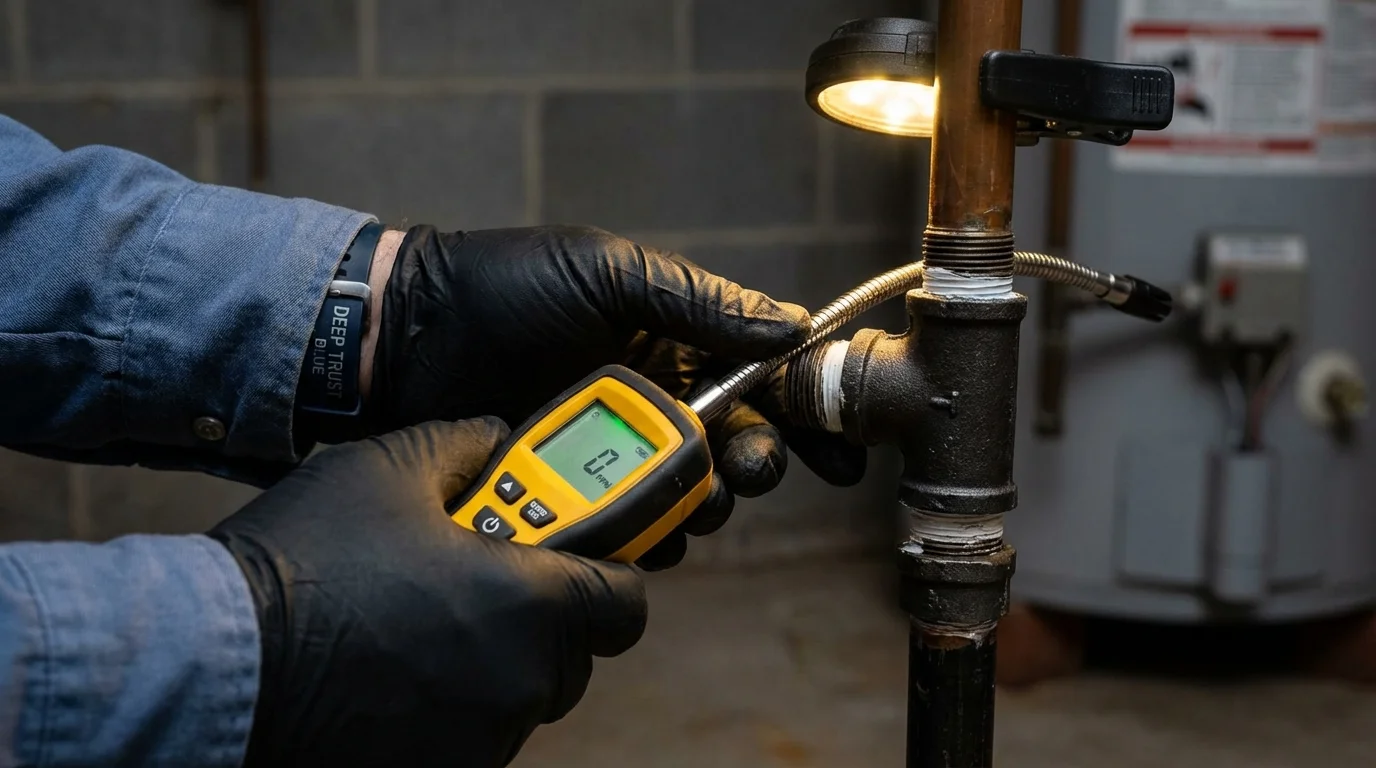 Gas leak detection with electronic sniffer by Johns Plumbing LLC in Sunland