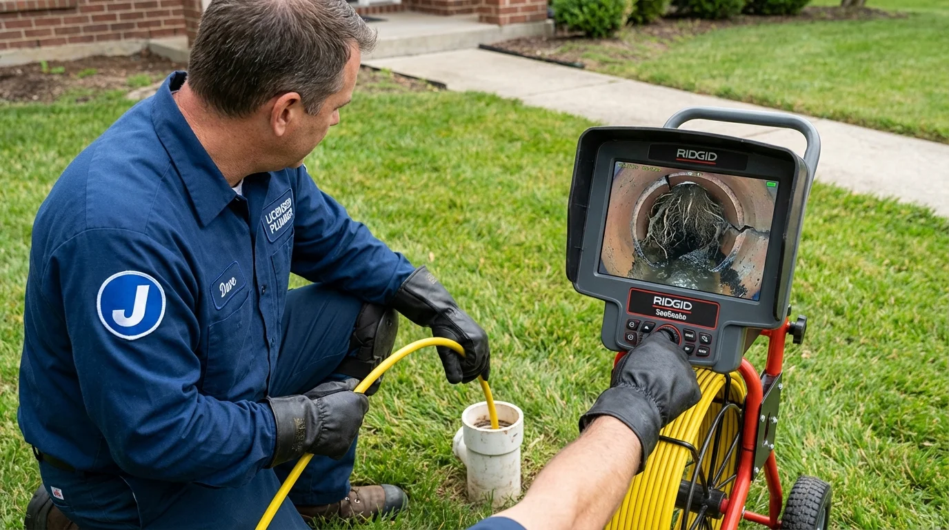 Sewer camera inspection being performed by Johns Plumbing LLC in Sunland