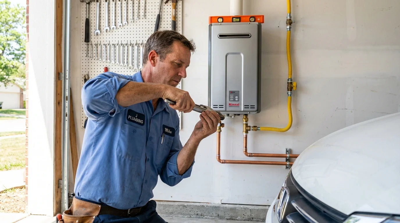 Tankless water heater installation by a Johns Plumbing LLC plumber in Sunland